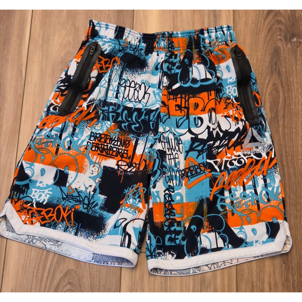 Reebok Graffiti Print Shorts Youth Size Large 10/12 Multicolor